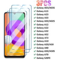 3PCS Protective Glass for Samsung A52 A32 A72 A02 A12 A22 Screen Protector on Samsung A30S A10 A20 A50 A70 A03 A13 A23 A33 Glass