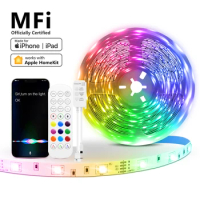 MFI Certified Homekit WIFI RGB LED Strip Light 12V 5050 30LEDs/M Neon Light Wifi Controller Diode Tape Work With Apple Homekit