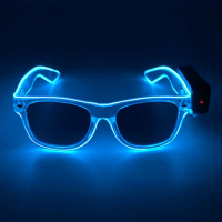 Wireless LED Neon Party Flashing Glasses, EL Wire Glowing, Luminous Glow Sunglasses, Novelty Gift, Bright Light Supplies