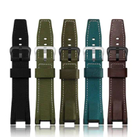Genuine Leather Nylon Watch Band for CASIO GST-S100g / S110 / S130l / W100G / W110 / 210B / 400G Men's Watch Accessories
