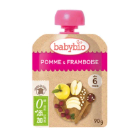 法國Babybio 生機蘋果覆盆莓纖果泥90g