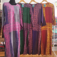 Daster batik lengan panjang daster ld batik cap by iman batik kancing depan busui friendly ld 110cm