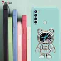 Space Bear Quicksand Bracket Silicone Phone Holder Case For Xiaomi Redmi Note 8 8T 9 9S 7 6 5 Pro 9A 9C 8A 6A 5A 4A 4X Cover