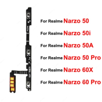 For Realme Narzo 50 60 Pro 50i 50A Prime Narzo 60X On OFF Power Volume Buttons Switch Side Keys Replacement Flex Cable