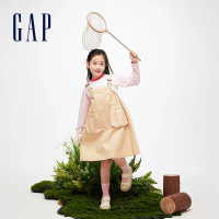 【GAP】女童裝 Logo吊帶洋裝-卡其色(890511)