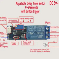 DC 5v 12v 24v Adjustable Trigger Delay Time Switch Timer Board Relay Module Car