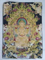 宗教佛像 刺繡版畫 西藏唐卡刺繡畫 織錦布畫絲織畫 彌勒佛像