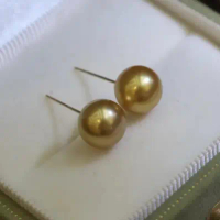 Giwang Mutiara Air Laut Asli Bersertifikat (Rangka Rhodium)  | Anting Tusuk Mutiara Air Laut | Giwan