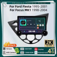 11.8 Inch Multimedia for Ford Fiesta 1995-2001 Focus MK1 1998-2004 Car Radio 2 Din Android Stereo Carplay Autoradio Head Unit