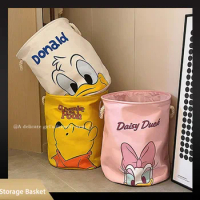 Herocross Stitch Daisy Duck Children's Toy Storage Basket Disney Cartoon Foldable Clothes Basket Large Capacity Storage Basket