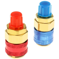 2Pcs R134A Freon H/L Adapters Quick Coupling Adapter For Air Conditioning Refrigerant Adjustable Manifold Gauge Set