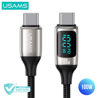 Kabel Data Fast Charging 1.2m Type C To Type C Digital Display 100W SJ546 U78 Original Usams