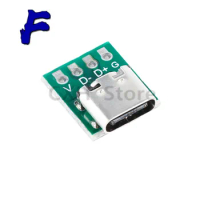5PCS TYPE-C USB3.1 16 Pin Female to 2.54mm Type C Connector 16P Adapter Test PCB Board Plate Socket For Data Wire Cable Transfer