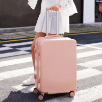 Travel suitcase on wheels pink rolling luggage carry on trolley luggage bag cabin suitcase fashion 2024 New 20/22/24/26/28 inch