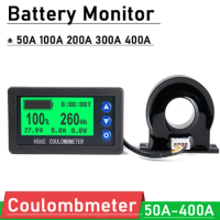 DC Hall Coulomb Meter Battery Monitor Capacity 100A 200A 400A Lifepo4 Lead-acid Liion 12V 24V 36V 48V 60V 72V 84V Lithium BMS