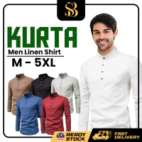 【READY STOCK AT MALAYSIA】Men Kurta Shirt Smart Casual Top Formal Muslimin Lelaki Baju Berkolar Baju 