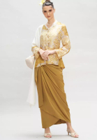 Loveaisyah Loveaisyah Premium Batik Kebaya &amp; Satin Wrap Skirt Modern Baju Kurung