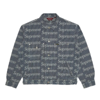 Supreme 24ss Jacquard Logo Chore Trucker 丹寧外套 藍白條紋 夾克 牛仔布 SS24J73