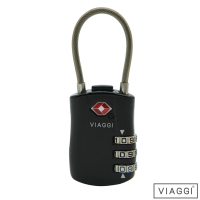【VIAGGI】VIAGGI TSA海關鋼繩密碼鎖(黑色)