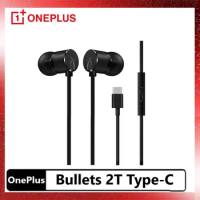 BE02T Original OnePlus Bullets 2T Type-C Earphones Headsets With Mic For Oneplus 9 Pro 8T 8 Pro 7T Pro 7 Pro 6T 6 5T New Package