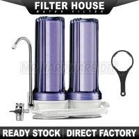 iPRO 2 Stages Domestic Water Filter Double Housing System - 10\ PP Sediment + CTO Carbon Filter Set"