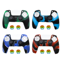 Silicone Protective Skin Case for Sony Dualshock 5 PS5 Gamepad Rubber Shell Skin For Sony PS5 Controller + 2 Thumb Grips Caps