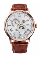 Orient Orient Bambino Sun &amp; Moon Brown Leather Analog Automatic Watch For Men OR-RA-AK0801S10B