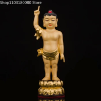 26cm 40cm 60cm Exquisite Copper gilt Young baby stand Sakyamuni Prince Buddha statue Chinese style sculpture Large size