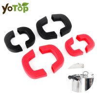 2pcs Silicone Handle Holder Cookware Holders Cover for Frying Cast Iron Skillet Pan Oven Mitts Heat Resistant Pot Sleeve Grip