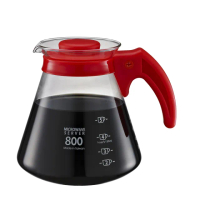 【Tiamo】耐熱玻璃咖啡壺 800cc 台灣製-紅色(HG2222R)