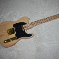 Factory sales electric guitar, pewter wood color body, gold accessories, can be changed