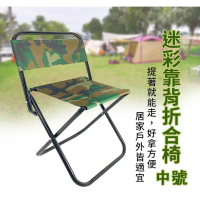 【生活King】迷彩靠背椅/童軍椅/露營椅/折疊椅(M號)