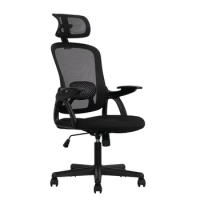 LISM Ergonomic Office Chair with Adjustable Headrest, Black Fabric, 275lb Capacity Gaming Chair