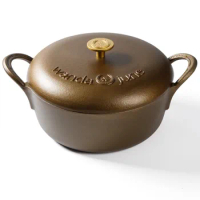 Family bronze preflavored cast iron 5-quart Dutch oven ceramic cookware