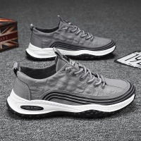 Sneakers Kasual Sukan, untuk Lelaki, Bernafas dan Bernafas, Diperbuat daripada Bahan Sutera Ais, Tah