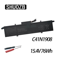 SHUOZB 15.4V 76Wh C41N1908 Laptop Battery For ASUS Zephyrus G14 GA401 GA401II GA401IV GA401IU GA401II-R55TA8G GA401QM-K2023T New
