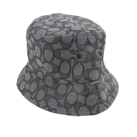 COACH  滿版LOGO漁夫帽(黑灰)