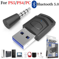 Wireless Headphone Adapter Receiver for Sony PS5/PS4 Game Console PC Gaming Accessories Headset Bluetooth 5.0 Audio Transmitter