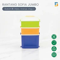 Rantang Susun 3 Tingkat Jumbo RASUN Plastik Food Grade BPA Free 23x15 cm