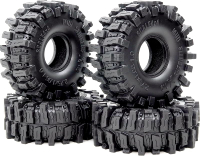 HOBBYSOUL 1.0 Crawler Tires 70mm Tall 1.0 Mud Slingers X Super Soft Sticky Tyre for RC 1/24 SCX24 1/