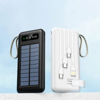Solar Charger 10W Outdoor Solar Power Bank 80000mAh Ultra-large Capacity Power Bank Type-C with Shared Detachable Charging Cable