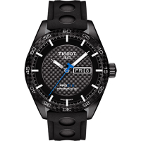 TISSOT 天梭 官方授權 PRS516 系列時尚機械腕錶 送禮推薦-黑x橡膠錶帶/42mm T1004303720100