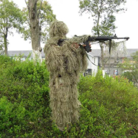 CS Bionic Grass Ghillie Suit Yowie Sniper Tactical Camouflage Coat With Hoody Rifle Covers Hunting Jungle woodland Clothes