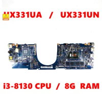 UX331UA I3-8130CPU 8GB RAM Laptop Motherboard for ASUS UX331UA UX331UN UX331UQ UX331U UX331 Mainboard 100% Used