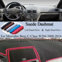 For Mercedes Benz C-Class W204 C180 C200 C220 C250 C300 Suede Leather Dashmat Dash Mat Cover Dashboard Pad Carpet Car Accessory