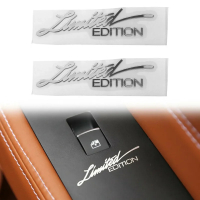 2ชิ้นสากลเงินโลหะสติ๊กเกอร์ Limited Edition โลโก้ตราสัญลักษณ์ D Ecals อุปกรณ์เสริมในรถยนต์ DIY ตกแต่