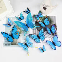 New 3d Magnet Butterfly Sticker Refrigerator Magnet Refrigerator Sticker Colorful Creative Cartoon Board Home Decoration