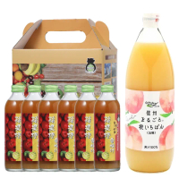 【台灣好田x長野興農】香檬果汁口味6瓶組(300ml/瓶)+日本信州白桃 水蜜桃汁(1000ml/瓶)