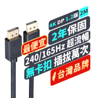 【PX大通-】2年保固1.2版4K@60 240/165/144Hz DisplayPort電競傳輸線DP線dp線2米display port(DP-2M)