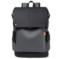 High Quality PU Leather Waterproof Men's Laptop Backpack Large Computer Backpack for Business Urban Man Backpack USB Charging